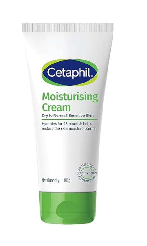 Cetaphil Moisturising Cream 100 g for Dry & Sensitive Skin | 48H Hydration with Almond Oil, Niacinamide & Panthenol | Rich Fragrance and Paraben Free Moisturiser, Prevents Moisture Loss & Repairs Skin Barrier | Dermatologist Recommended